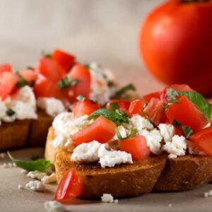 Bruschete Crema Feta si Ardei Copti